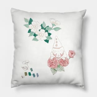 Pierrot With Flowers Pillow