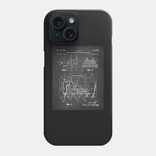 First Circuit Patent - Electrician Maker Workshop Art - Black Chalkboard Phone Case by patentpress