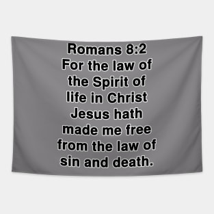 Romans 8:2  King James Version (KJV) Bible Verse Typography Tapestry