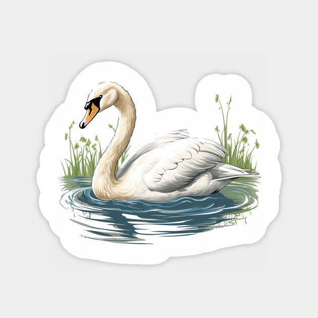 White Swan Magnet by zooleisurelife