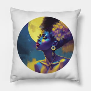 charming 70s black female dancer painting Pillow