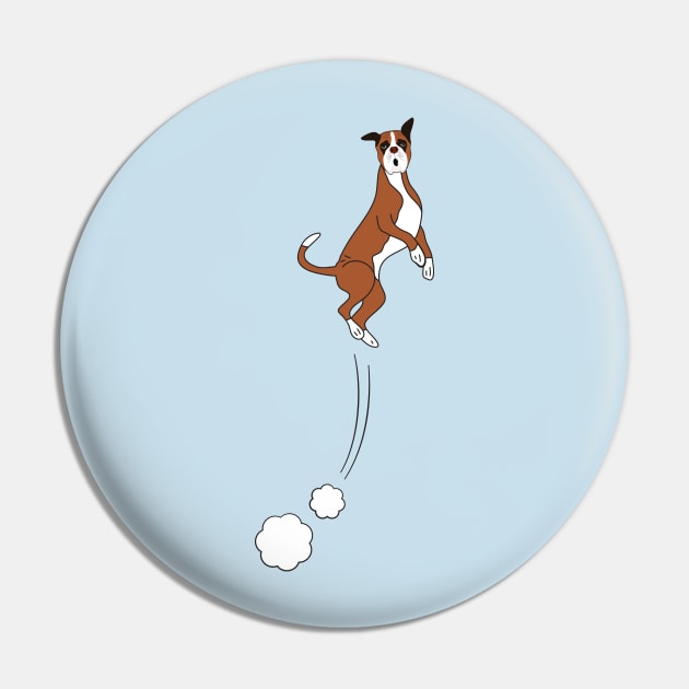 Boxer Dog Jumps Pin by LulululuPainting