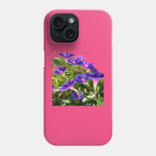 Purple Morning Glory Climbing Plant Vector Art Cut Out Phone Case