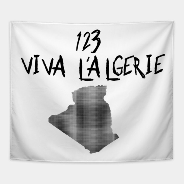 123 Viva L Algerie Algeria Map Africa Cup Of Nations 2019 123 Viva Lalgerie Tapestry Teepublic موقع تحيا الجزائر 1.2.3 أون لاين الإخباري يوفر تغطية مستمرة للأحداث في الجزائر و منبر الجزائريين للتكلم بكل حرية في موقع الشعب تحيا الجزائر viva l'algerie 1.2.3 123 viva. teepublic