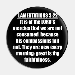 Lamentations 3:22 Bible verse " It is of the LORD'S mercies that we are not consumed, because his compassions fail not." King James Version (KJV) Pin