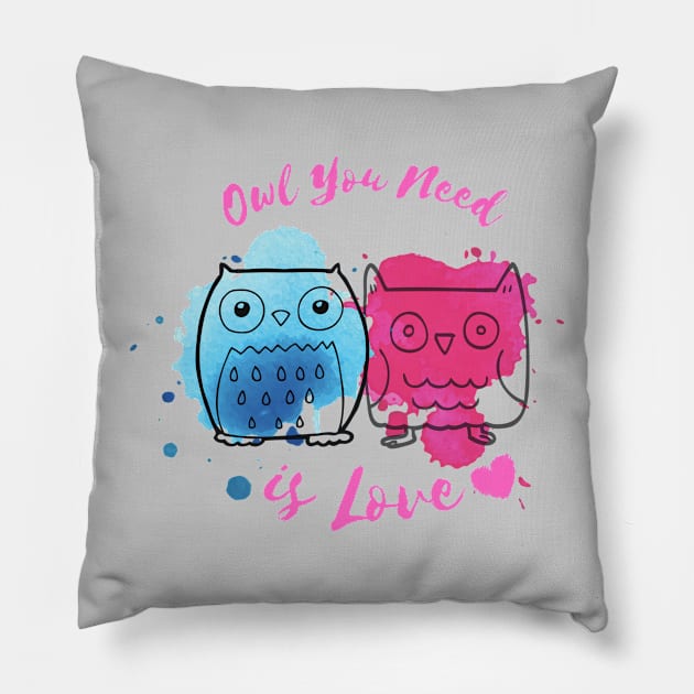 Owl You Need Is Love Pillow by Natalie C. Designs 