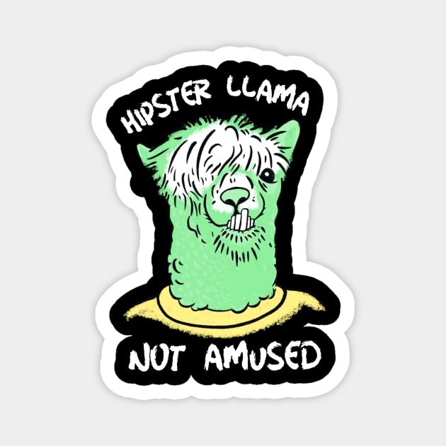 Hipster Llama Not Amused Magnet by The WYLD Tribe