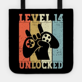 Level 14 Unlocked Video Gamer 14 Years Old 14th Birthday Level Unlocked Tote