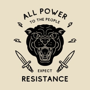 Black Panther - All Power to the People - Expect Resistance | Black Owned BLM Black Lives Matter | Original Art Pillowcase | Tattoo Style Logo T-Shirt