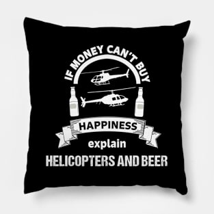 Helicopter Pilot Beer Flying Aviation Pillow