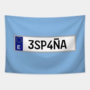 Spain car license plate Tapestry