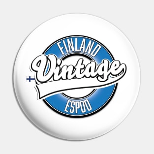 Espoo final vintage style logo Pin