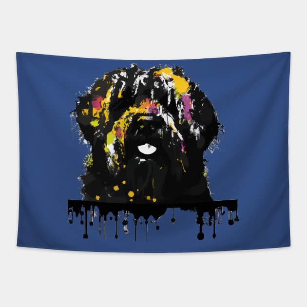 Black Russian Terrier Dog Tapestry by Furrban