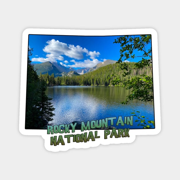 Colorado State Outline (Rocky Mountain National Park - Bear Lake) Magnet by gorff