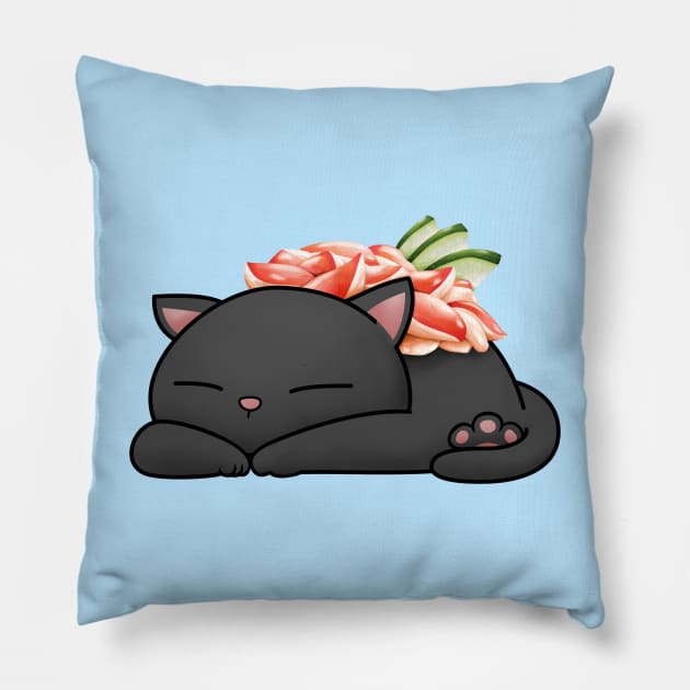 Kani Sushi Cat Pillow by Takeda_Art