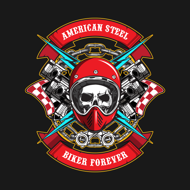 American Steel Biker Forever by AttireCafe