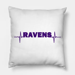 Ravens heartbeat purple Pillow