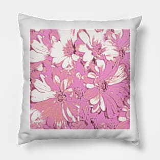 Pink Spring Daisy Abstract Pillow