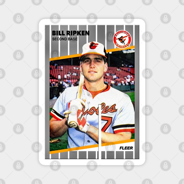 1989 Bill Ripken Fleer baseball card. The bottom of the bat says