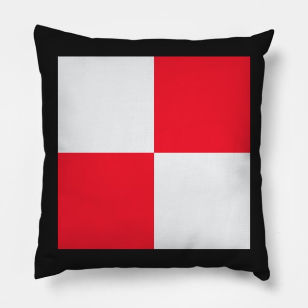 Derry City Red and White Checkered Fan Flag Pillow by Culture-Factory