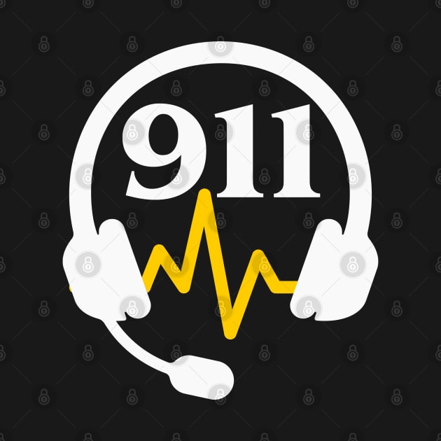 911 Dispatcher Thin Gold Line Heartbeat Pocket Gift for Police Dispatch and Sheriff 911 First Responder by Shirts by Jamie