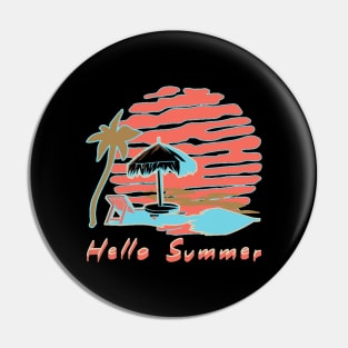 Hello Summer Bye School Vintage Funny Surfer Riding Surf Surfing Lover Gifts Pin