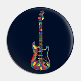 S-Style Electric Guitar Colorful Texture Pin