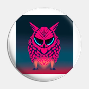 Synthwave owl Pin