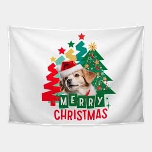 Charming dog Merry Christmas ,Brafdesign Tapestry