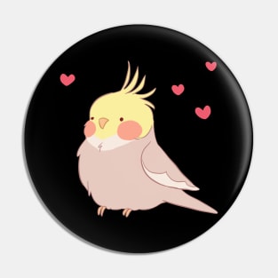 Adorable Cockatiel illustration Pin