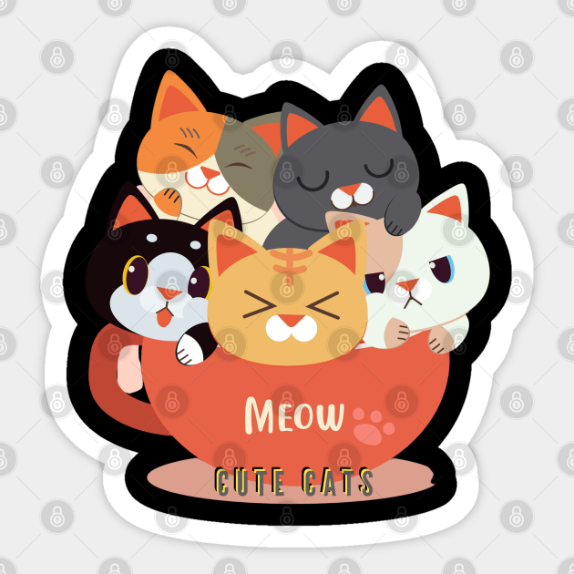 ( meow ) Cute cats - Meow Cute Cats - Sticker