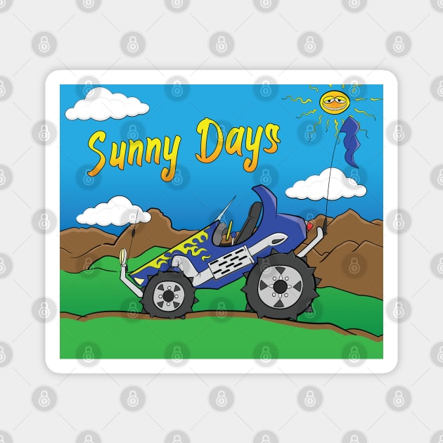 Sunny Days Blue Offroad 4x4 Rock Crawler Truck Magnet by Dad n Son Designs