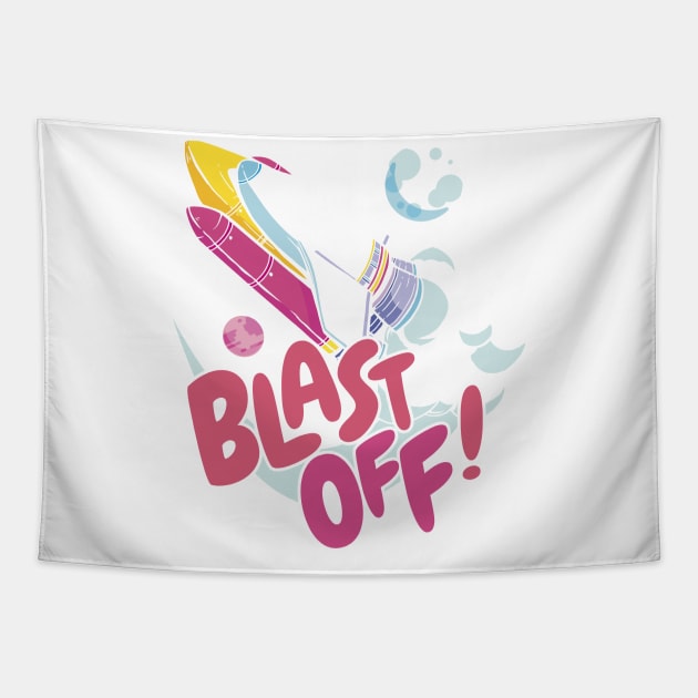 Blast Off P R t shirt Tapestry by LindenDesigns