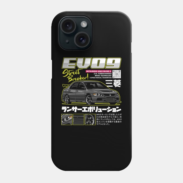 Lancer Evolution 9 Phone Case by idrdesign