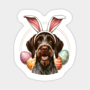 Slovakian Wirehaired Pointer with Bunny Ears Easter Celebration Magnet