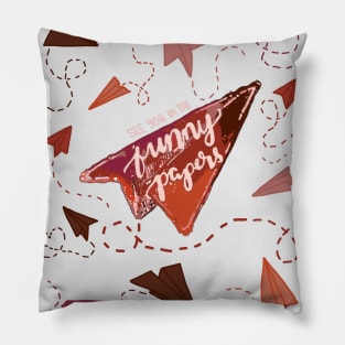 RED PAPER AIRPLANES | SEE YOU IN THE FUNNY PAPERS Pillow