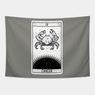 Cancer Distressed Goth Tarot Zodiac Sign Tapestry