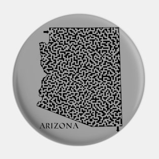 Arizona State Outline Maze & Labyrinth Pin