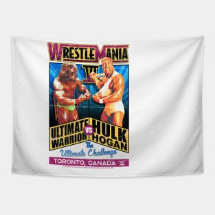 Ultimate Warrior Vs Hulk Hogan Wrestlemania Vintage Tapestry