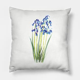 Bluebell Meadow nature pattern Pillow