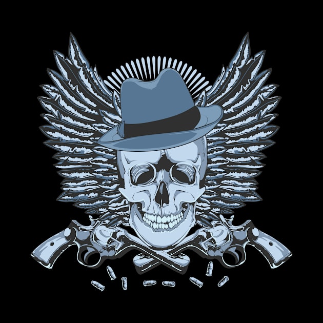 Skull whit gun by Shapwac12