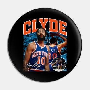 Walt Frazier The Clyde Basketball Legend Signature Vintage Retro 80s 90s Bootleg Rap Style Pin