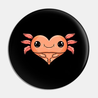 Kawaii - I love Axalotl - the heart shaped Axalotl Pin