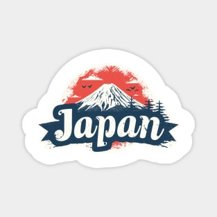 japan fuji san - minimalist mount fuji silhouette with japan text Magnet