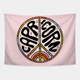 Capricorn Peace Sign Tapestry