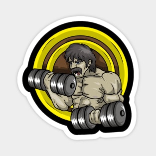 Strong bodybuilder with dumbbells Magnet