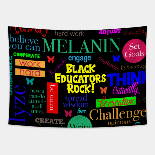 Black Educators Rock African American Teacher / Educator Pattern Tapestry