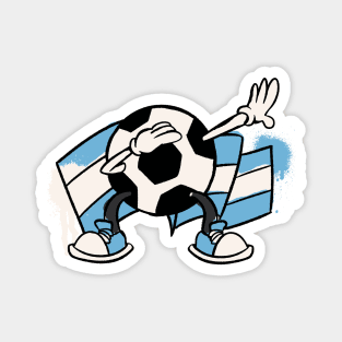 Dabbing Soccer Ball Cartoon Argentina Argentine Flag Football Magnet