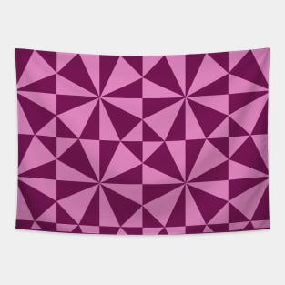 Cerise Crossed Canoes Patchwork Pattern Tapestry