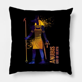 Color drawing of Egyptian god Anubis Pillow